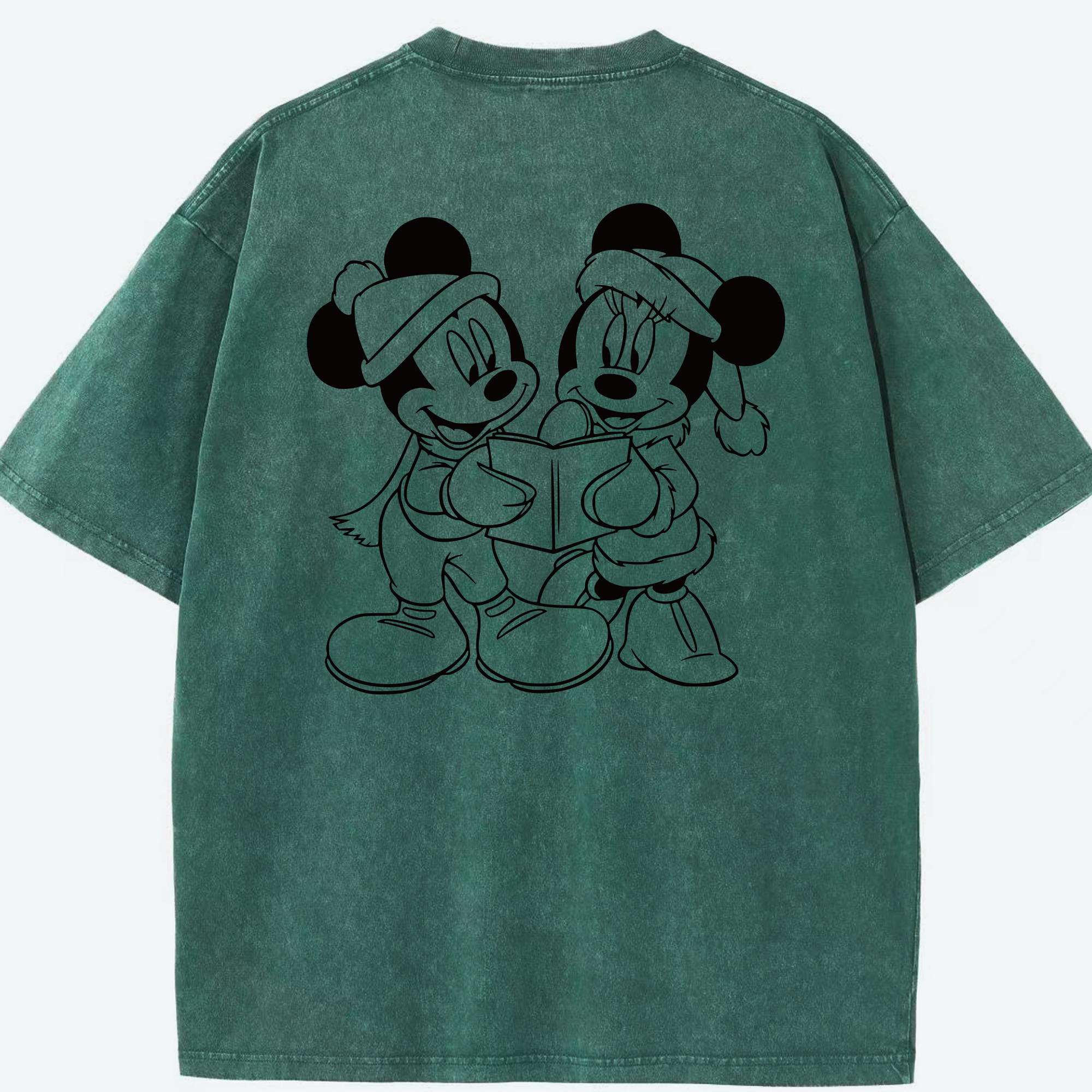 （画像用） ミッキーマウス Mickey Mouse 綿100% ヴィンテージ風 半袖Tシャツ（背面プリント）